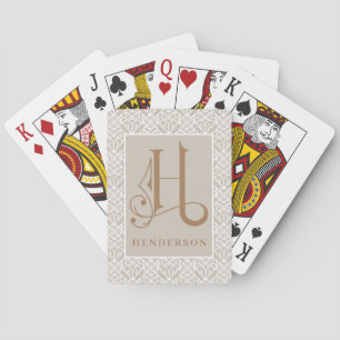 Elegant Classic H Monogram, Personalise P Playing Cards