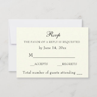 Elegant Classic Ivory Wedding Classic RSVP Card