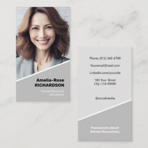 Elegant Classic Job Seeker Minimalist Classy Grey Business Card