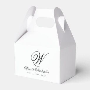 Elegant Classic Last Name Initial Wedding Favour Box
