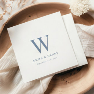 Elegant Classic Last Name Initial Wedding Napkin