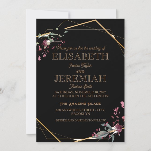 elegant Classic luxurious formal wedding Invitation (Front)