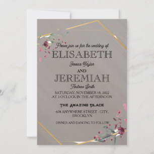 elegant Classic luxurious formal wedding Invitation