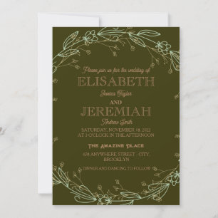 elegant Classic luxurious red formal wedding Invitation
