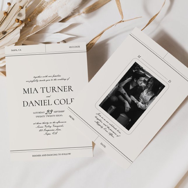 Elegant Classic Luxury Vintage Photo Wedding Invitation (Creator Uploaded)