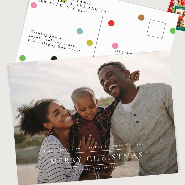 Elegant Classic MERRY CHRISTMAS | Photo Frame Postcard (Creator Uploaded)