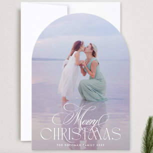 Elegant Classic MERRY Photo Christmas Arch Cards