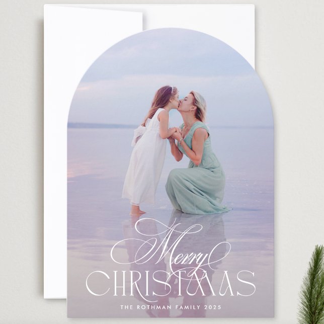Elegant Classic MERRY Photo Christmas Arch Cards (Creator Uploaded)