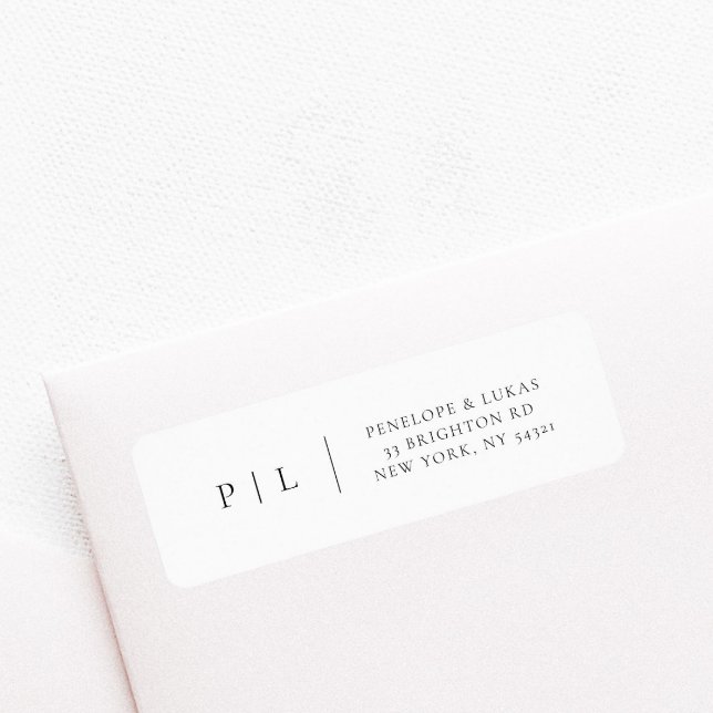 Elegant Classic Minimal Monogram Return Address (Creator Uploaded)