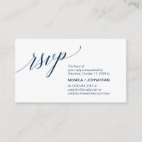 Elegant Classic minimal, Navy Blue Script, RSVP