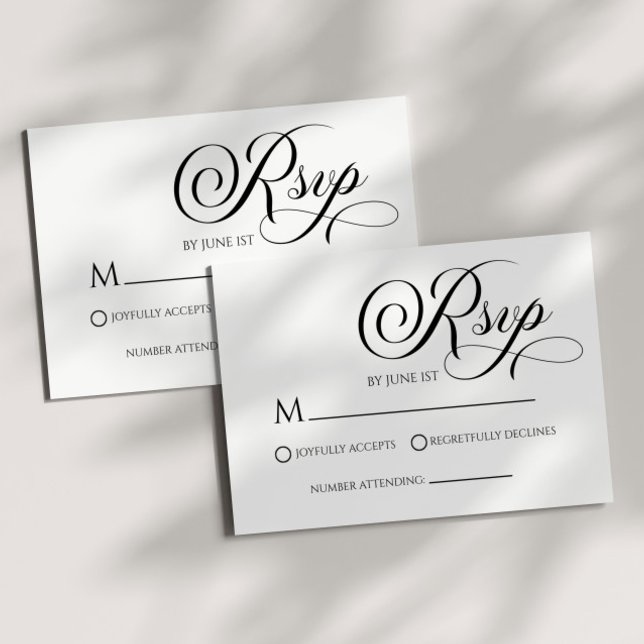 Elegant Classic Minimalist Wedding RSVP Card (Creator Uploaded)