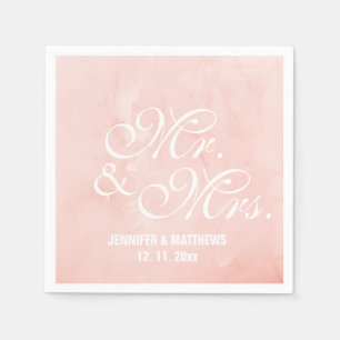 Elegant classic Mint Mr. and Mrs. Wedding Monogram Napkin
