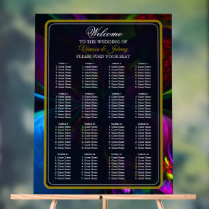 Elegant Classic Modern Floral Pattern #902 Wedding Acrylic Sign