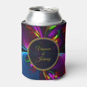 Elegant Classic Modern Floral Pattern #902 Wedding Can Cooler