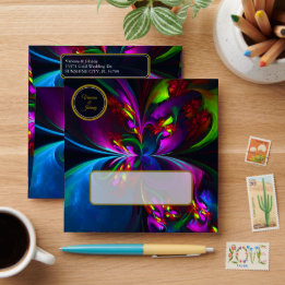 Elegant Classic Modern Floral Pattern #902 Wedding Envelope