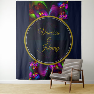 Elegant Classic Modern Floral Pattern #902 Wedding Tapestry
