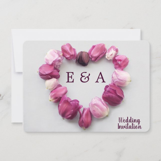 Elegant classic modern flower heart wedding (Front)