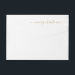 Elegant Classic Modern Gold Merry Christmas Script Wrap Around Label<br><div class="desc">Merry Christmas Simple Elegant Modern Gold Script Wrap Around Address Label</div>