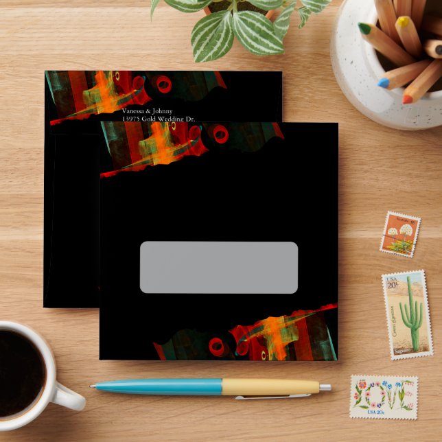 Elegant Classic Modern Trendy Pattern #903 Wedding Envelope (Desk)