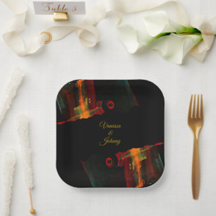 Elegant Classic Modern Trendy Pattern #903 Wedding Paper Plate
