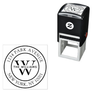 Elegant Classic Monogram Return Address Self-inking Stamp