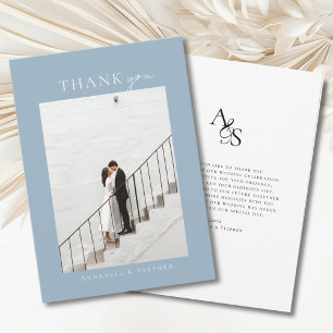 Elegant, Classic, Monogram, Thank you! 1 Photo Thank You Card
