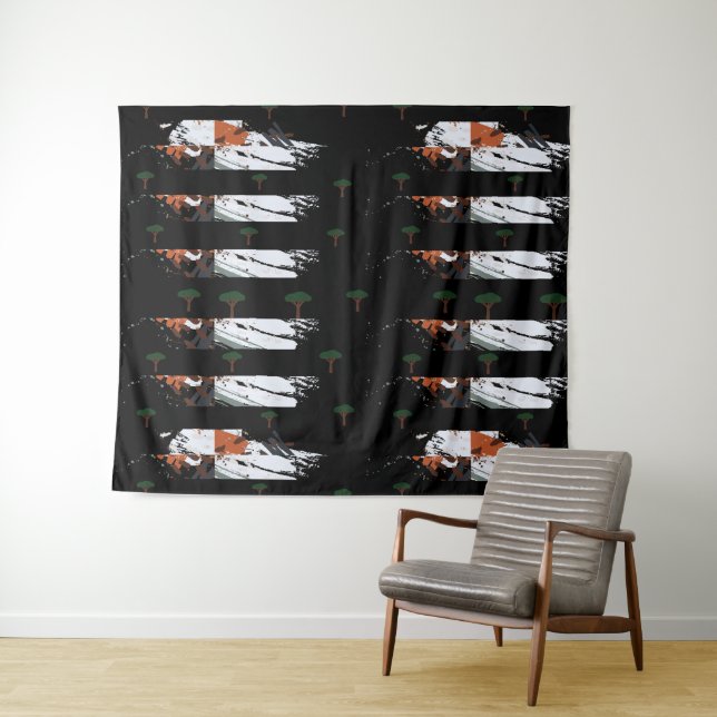 Elegant Classic Monogram  Tree  Tapestry (In Situ (Horizontal))