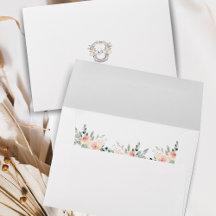 Elegant Classic Monogram Watercolor Floral Wedding