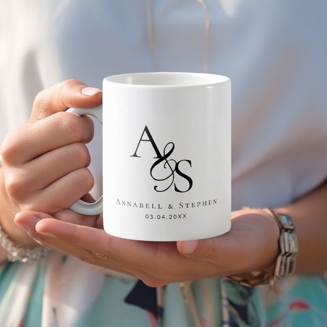 Elegant, Classic, Monogram, Wedding Coffee Mug (Elegant, Classic, Monogram, Wedding Coffee Mug)