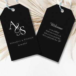 Elegant, Classic, Monogram, Wedding Gift Tags