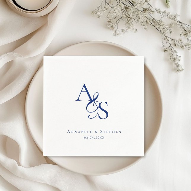 Elegant, Classic, Monogram, Wedding Napkin (Elegant, Ampersand, Classic, Monogram, Wedding Napkins)