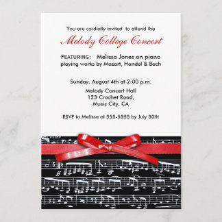 Elegant classic music concert recital invitation