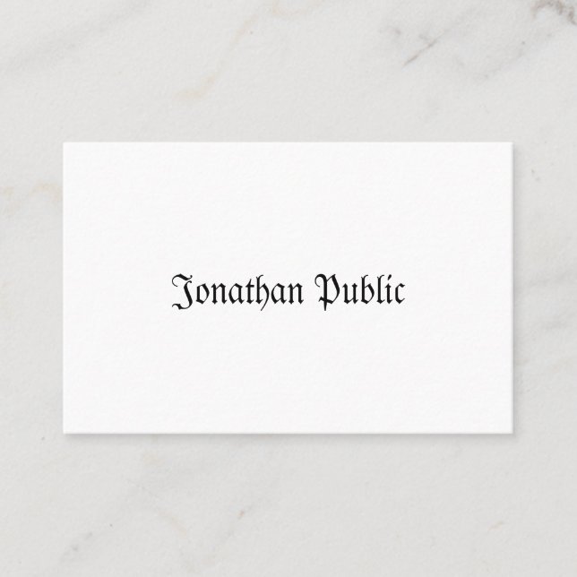 Elegant Classic Nostalgic Look Professional Plain Business Card (Front)