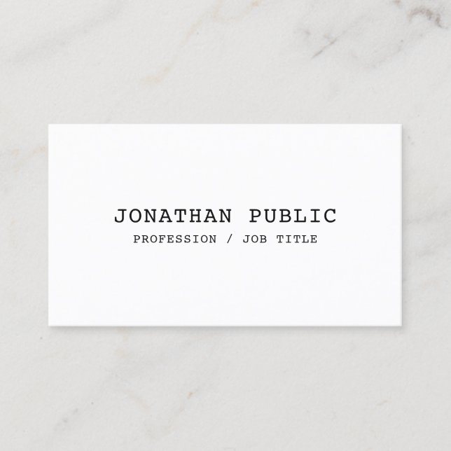 Elegant Classic Nostalgic Look Simple Template Business Card (Front)