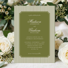 Elegant Classic Olive Green Striped