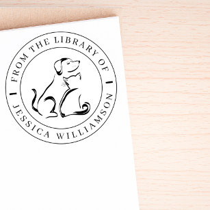 Elegant Classic Pets Dog Cat Custom Library Book Self-inking Stamp