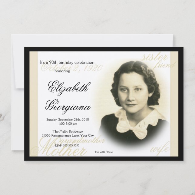 Elegant Classic Photo Invitation 2 (Front)