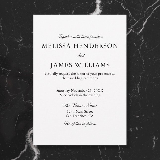 Elegant Classic Photo White Wedding Invitation (Creator Uploaded)
