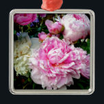 Elegant classic pink white floral peonies metal tree decoration<br><div class="desc">Romantic elegant Pink and White Peonies -photo from my garden- by H Cooper</div>