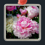 Elegant classic pink white floral peonies metal tree decoration<br><div class="desc">Romantic elegant Pink and White Peonies -photo from my garden- by H Cooper</div>