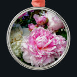Elegant classic pink white floral peonies metal tree decoration<br><div class="desc">Romantic elegant Pink and White Peonies -photo from my garden- by H Cooper</div>