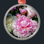 Elegant classic pink white floral peonies metal tree decoration<br><div class="desc">Romantic elegant Pink and White Peonies -photo from my garden- by H Cooper</div>