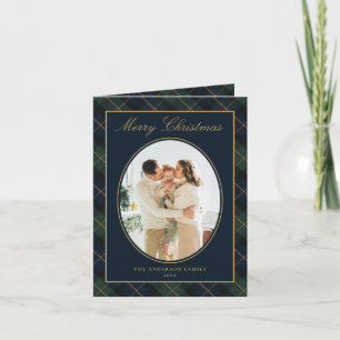 Elegant Classic Plaid Family Photo Christmas Holiday Card