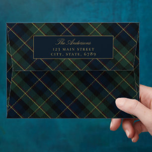 Elegant Classic Plaid Return Address Envelope
