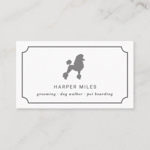 Elegant classic poodle dog grooming business card