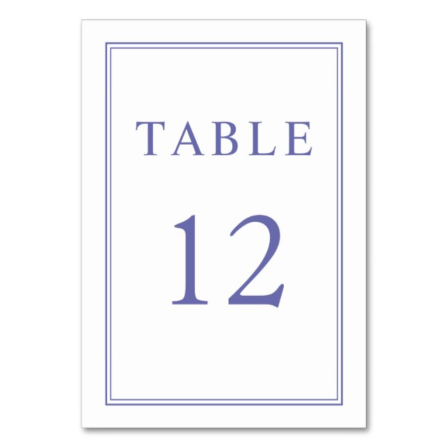 Elegant Classic Purple Wedding  Table Number (Front)