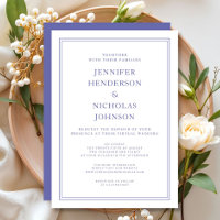 Elegant Classic Purple & White Virtual Wedding Inv