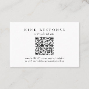 Elegant Classic QR Code Wedding RSVP Card