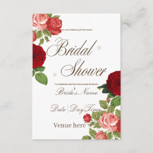 Elegant Classic Rose Bridal Shower Invitation