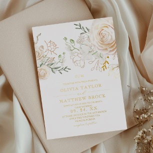 Elegant & Classic Roses Floral Garden Wedding Foil